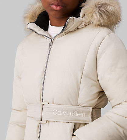 Calvin Klein Dynefrakke - Classic Belted - Pelican
