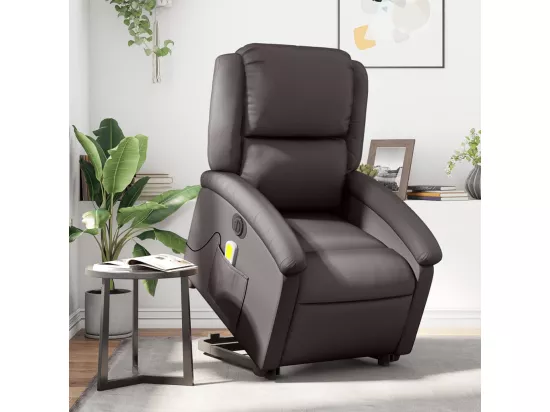 Fauteuil inclinable de massage électrique marron foncé