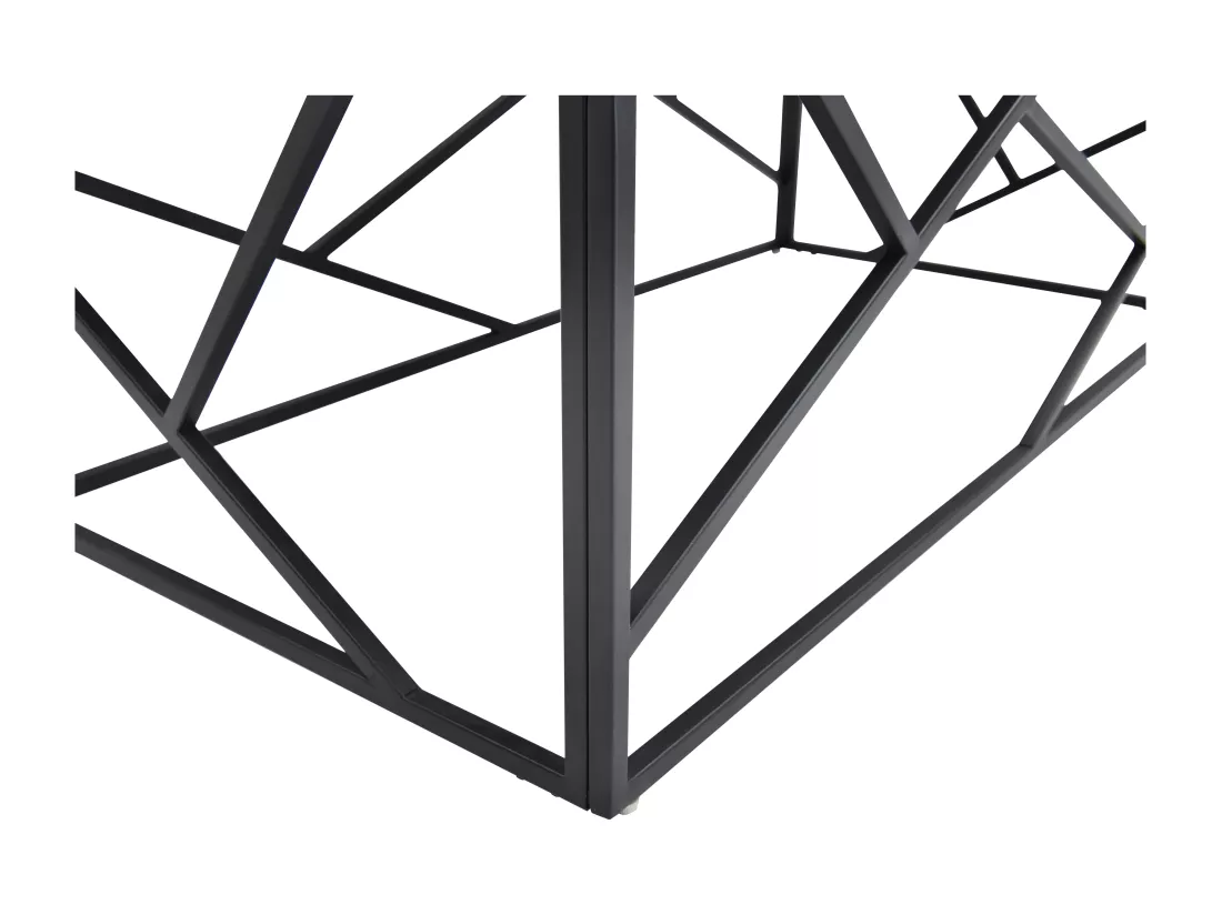 Table basse en céramique et métal - Effet marbre blanc et Noir - MELRONE de Pascal Morabito