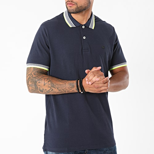 Polo Manches Courtes Neon Paulos Bleu Marine
