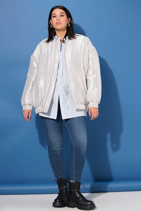 Blouson, oversized, glänzende Qualität