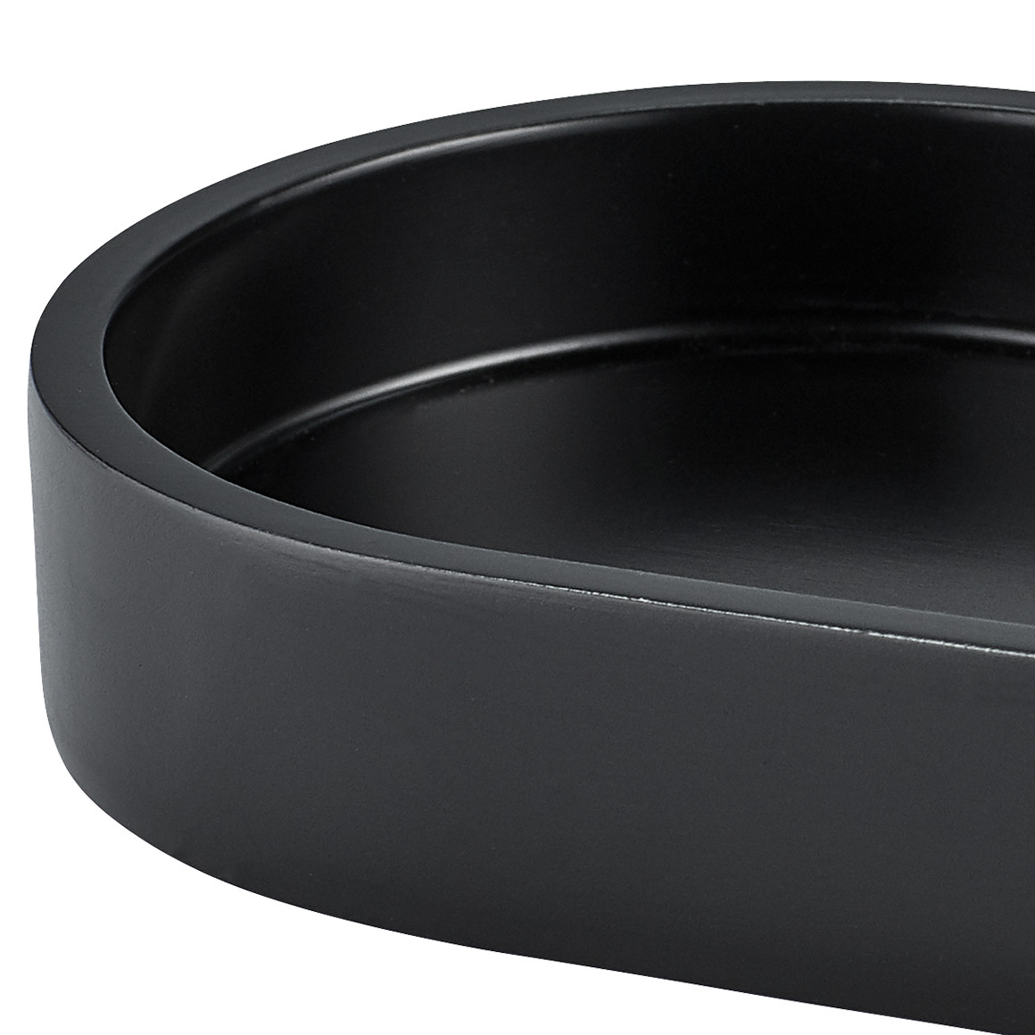 Seifenschale in ovaler Form schwarz