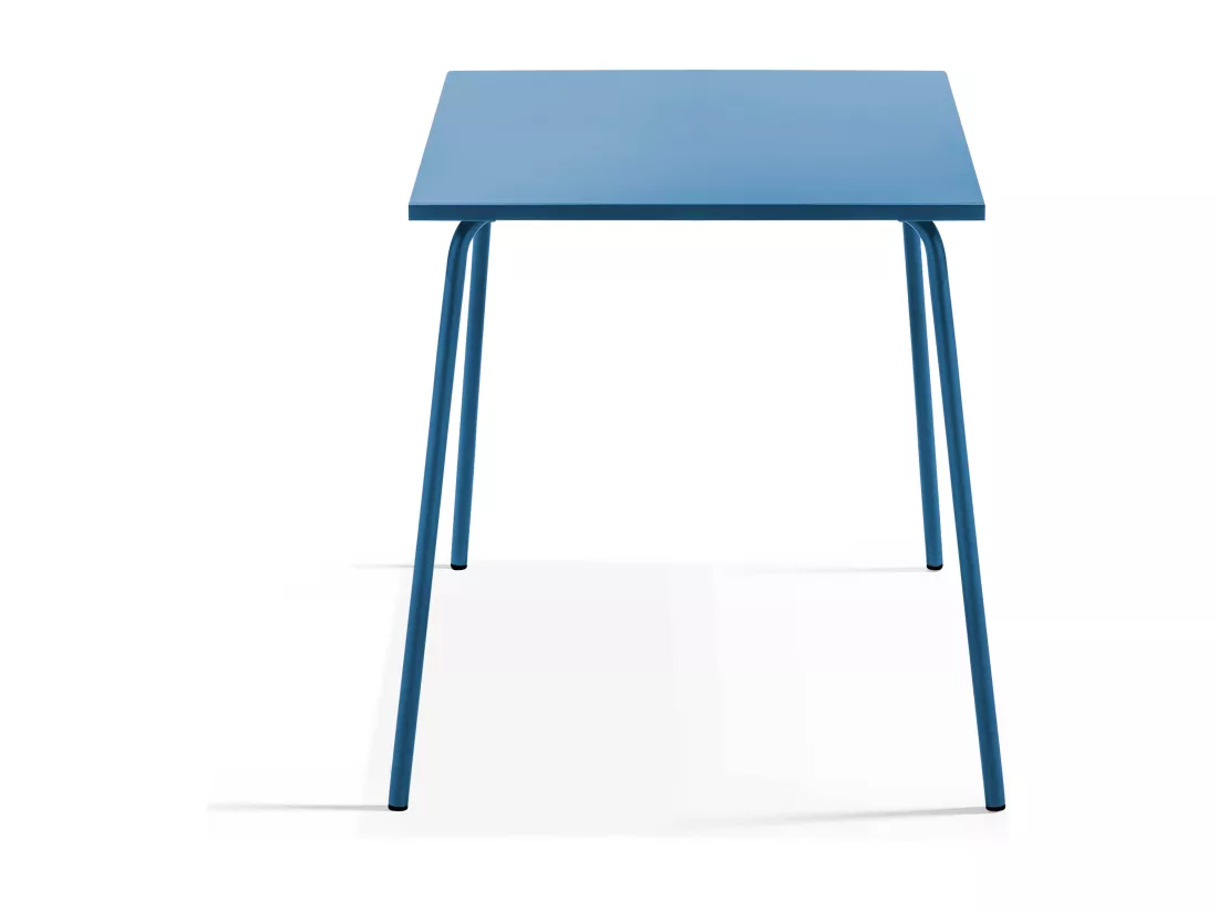 Ensemble table de jardin et 4 chaises en métal bleu pacific - Palavas