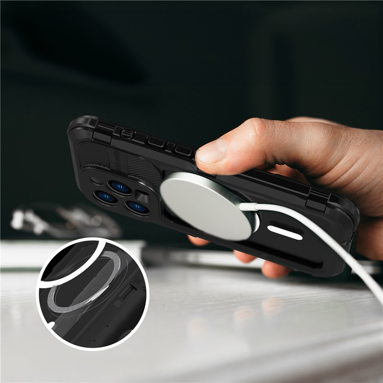 iPhone 14 Pro Wasserfeste MagSafe Alu Outdoor Schutz Hülle (IP68) - Schwarz / Transparent