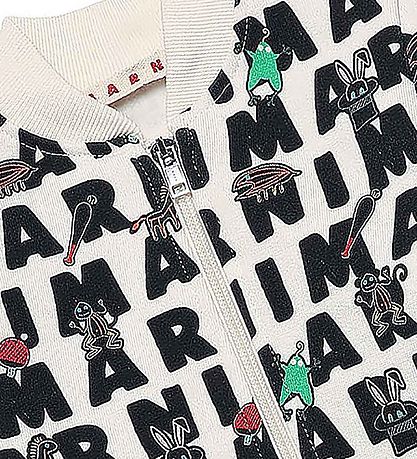 Marni Cardigan - Off-White m. AOP-Logo
