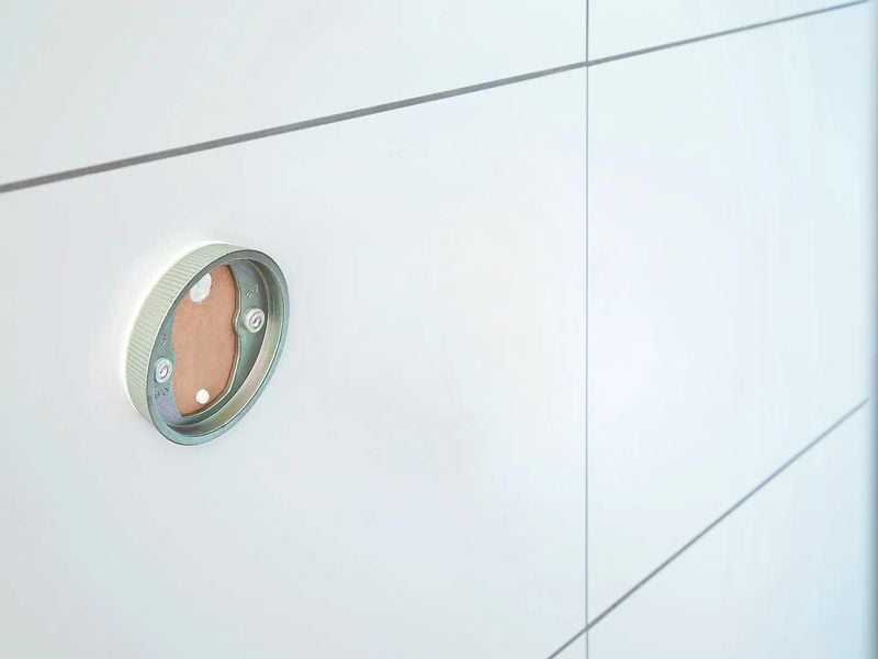 tesa Moon Fönhalterung ohne Bohren, silber Haartrocknerhalter ohne Bohren