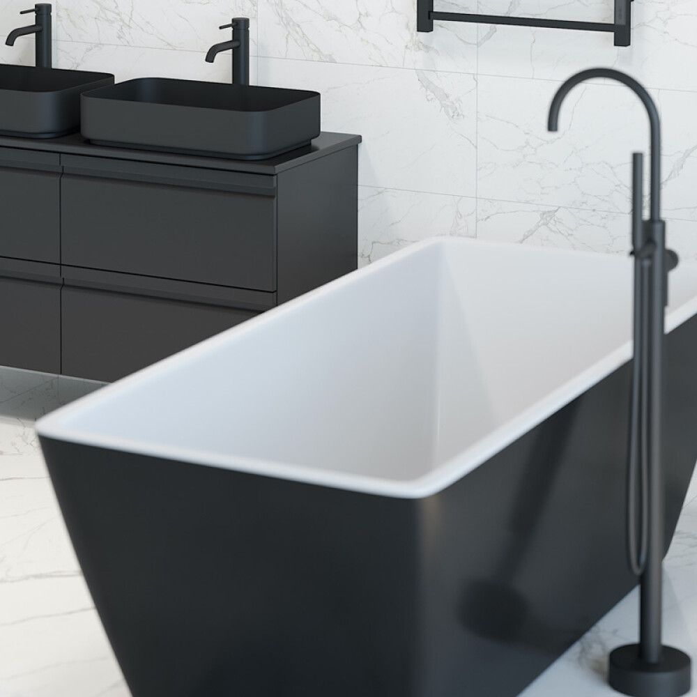 BADEKAR FRITTSTÅENDE CAMARGUE MARSTRAND SVART 170X75CM