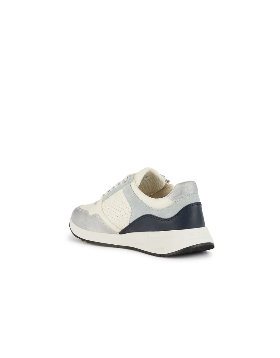 Baskets cuir blanc bleu
