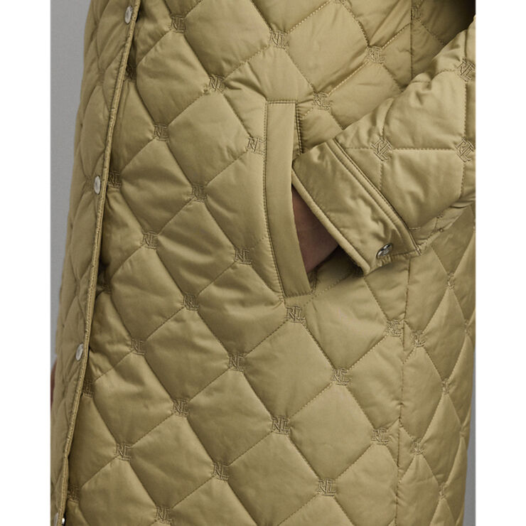 Lauren Ralph Lauren Diamond-Quilted Long Coat Birch tan
