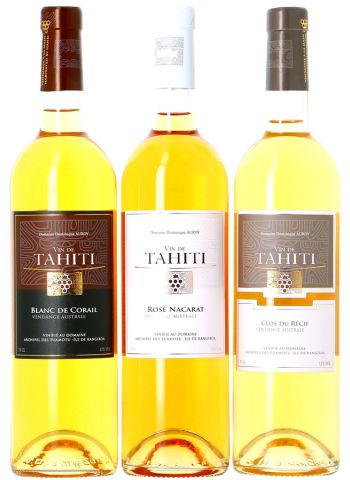 Assortiment 3 Vins de Tahiti - 2 Blancs sec 1 Rosé