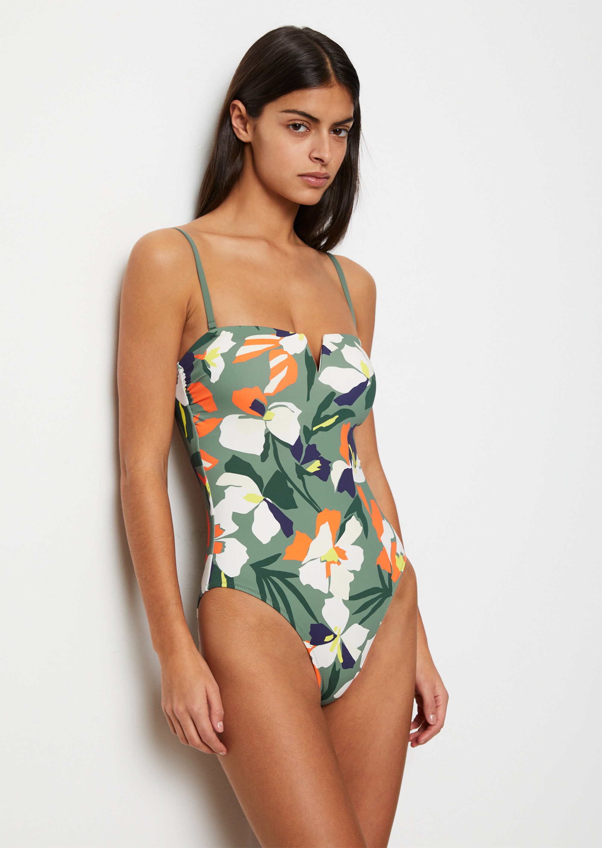 Bandeau-Badeanzug mit Allover-Print