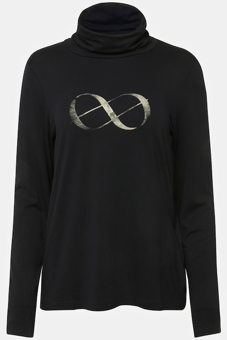 T-Shirt, Rollkragen, Laurasøn Logoprint, Langarm, OEKO-TEX