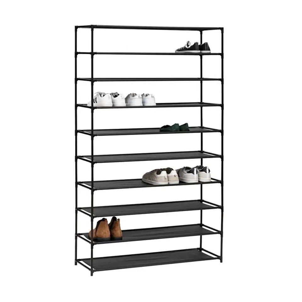 5Five Schoenenrek 10 laags - zwart - metaal/kunststof - 93 x 30 x 158 cm