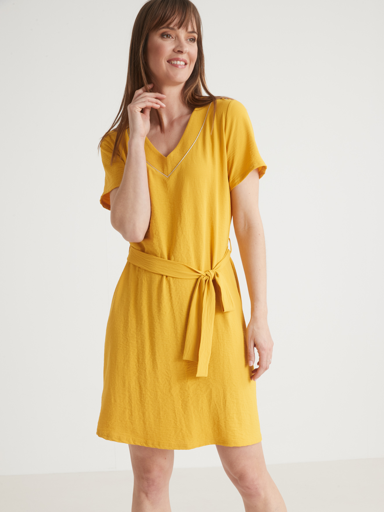 Robe légère en crêpe effet gaufré