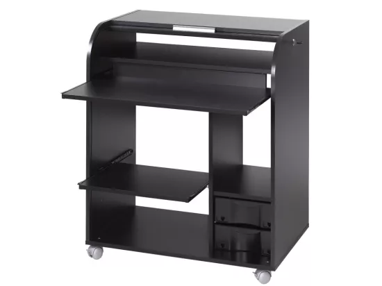 Bureau Informatique Noir à Roulettes - Coloris: Zonk Pow 400