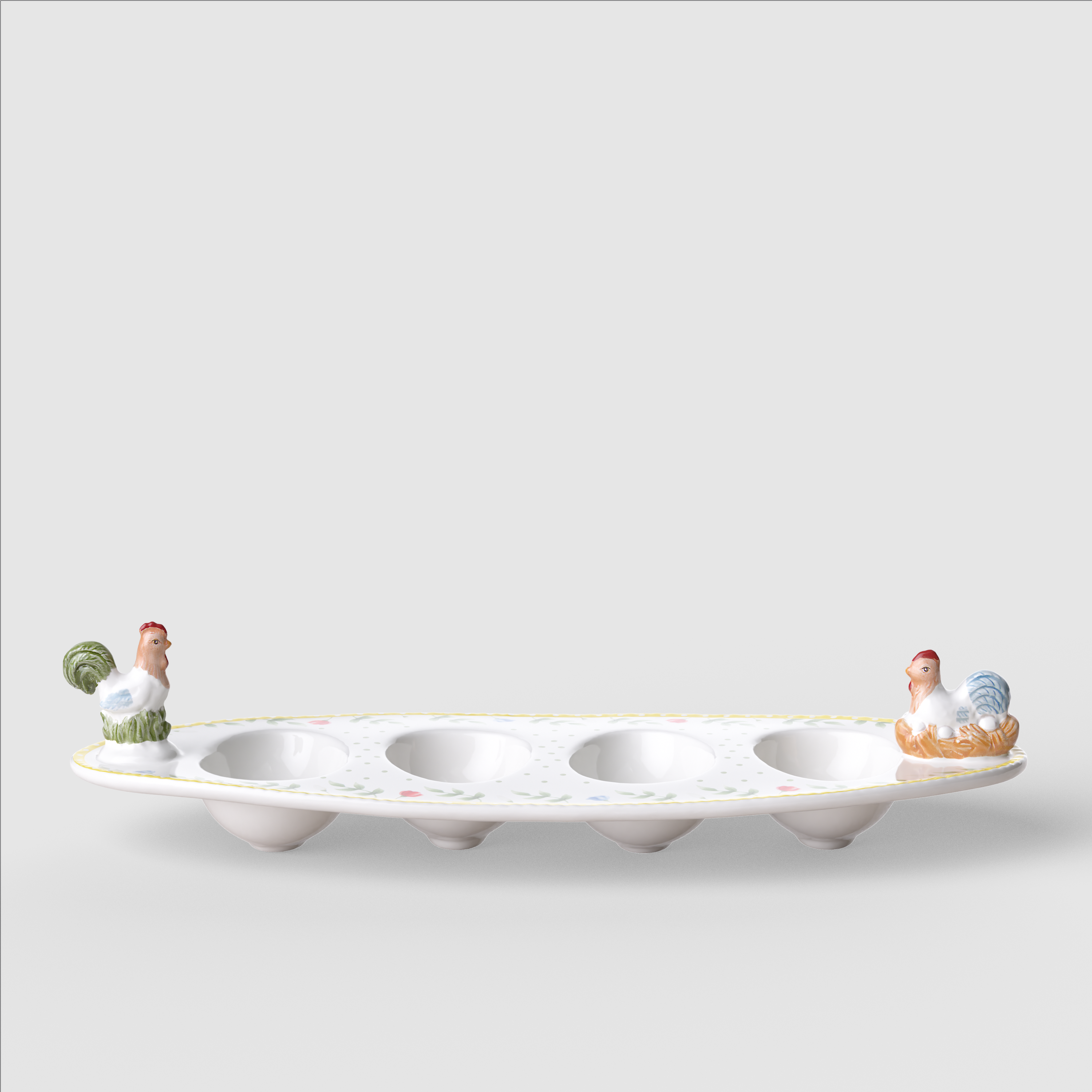 Spring Awakening Egg cup plate Yellow, Premium Porcelain