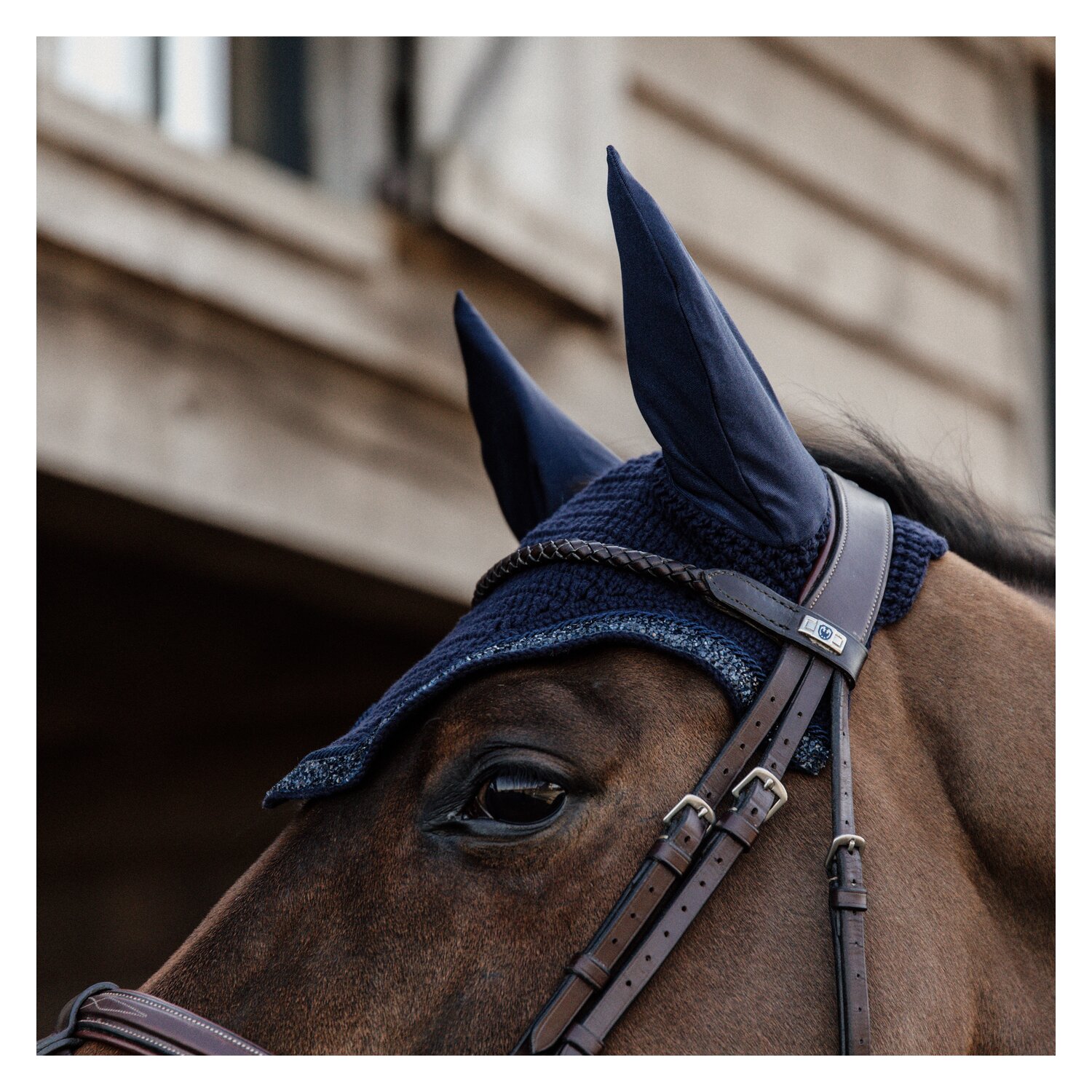 KENTUCKY Fliegenhaube Wellington Glitter - dunkelblau - Warmblut