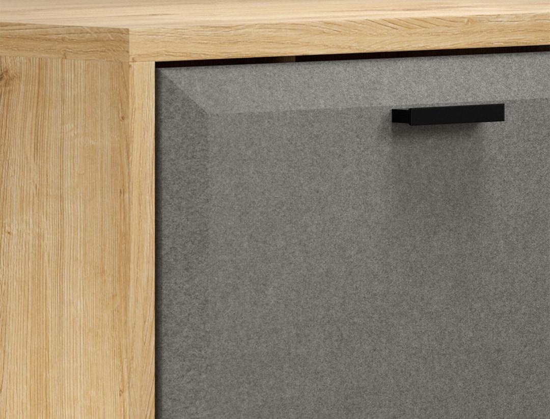Garderobenschrank Blanshe 60 x 200 cm Dark Grey/ Eiche Nevarra