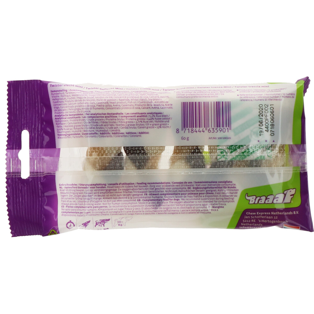 Braaaf Twister Vlecht 6 cm5 stuks