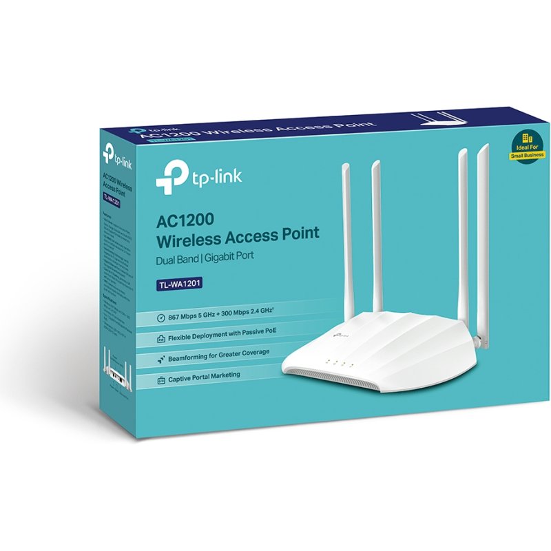 TP-Link TL-WA1201 point d'accès réseaux locaux sans fil 867 Mbit/s Blanc Connexion Ethernet, supportant l'alimentation via ce port (PoE)