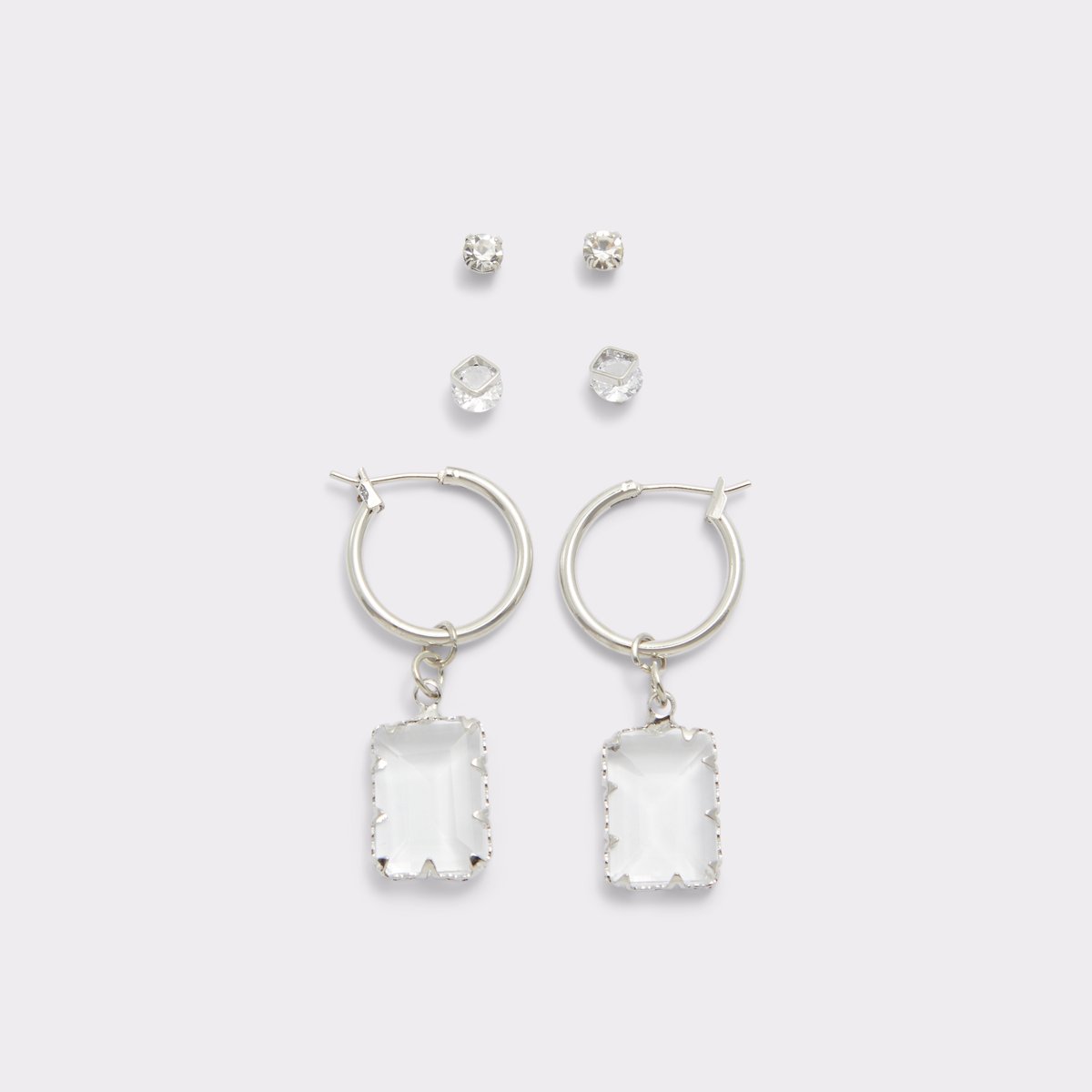 Papalins Silver-Clear Multi Women Earrings