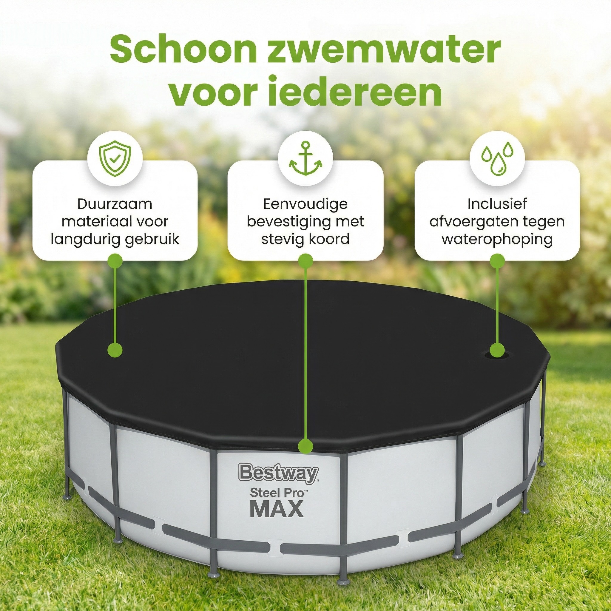 Bestway ø488 cm afdekzeil - Black