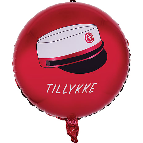 Studenter folieballon rund med studenterhue – rød