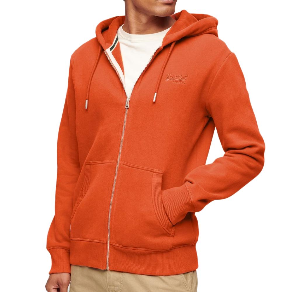 Superdry Sweat Zippe Capuche Orange Homme Superdry Essential