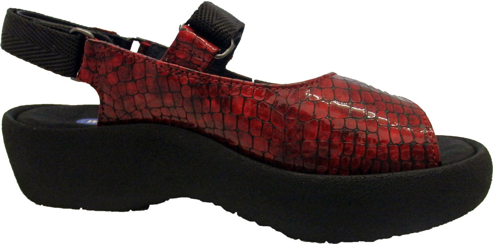 Wolky Sandale Jewel  Kroko Lackleder rot