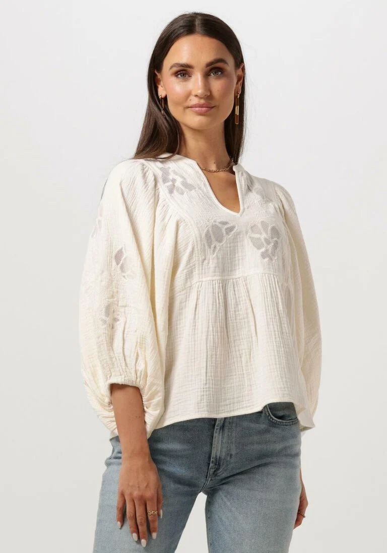 SISSEL EDELBO gebroken wit sissel edelbo blouse evelyn organic cotton top