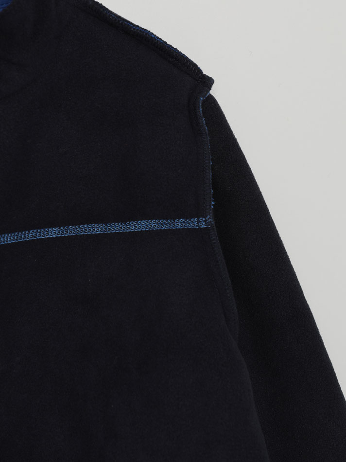 Jaqueta de pele de carneiro com painéis - Azul-marinho