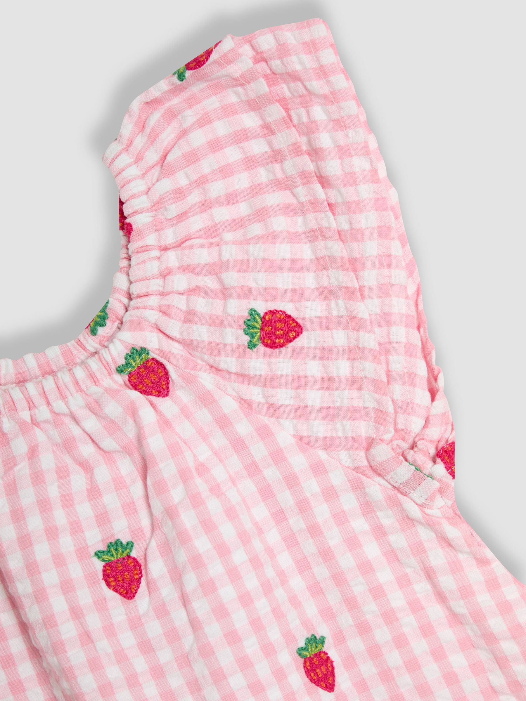 JoJo Maman Bébé - 2 -delige set van blouse en short met aardbeienborduursel