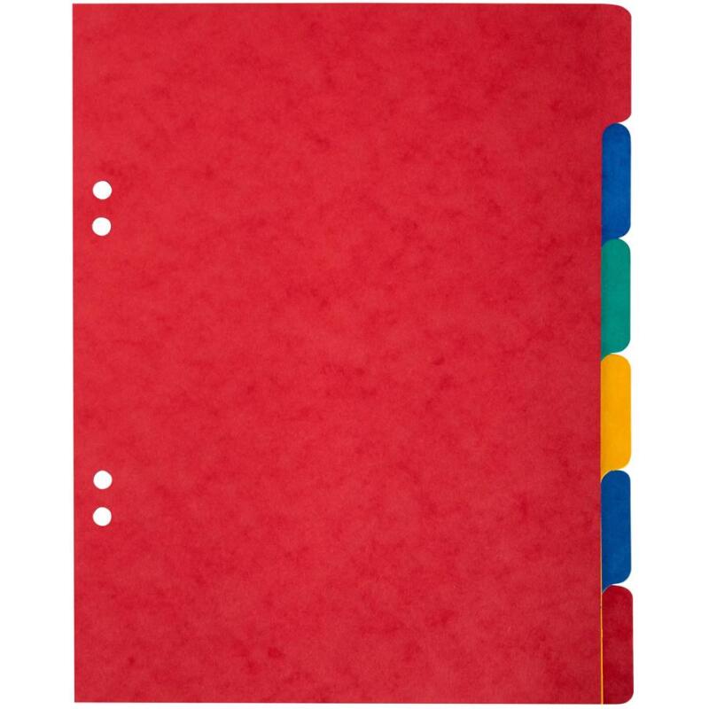 Intercalaire 17 x 22 cm carte lustrée Exacompta 6 onglets neutres multicolores - 1 jeu
