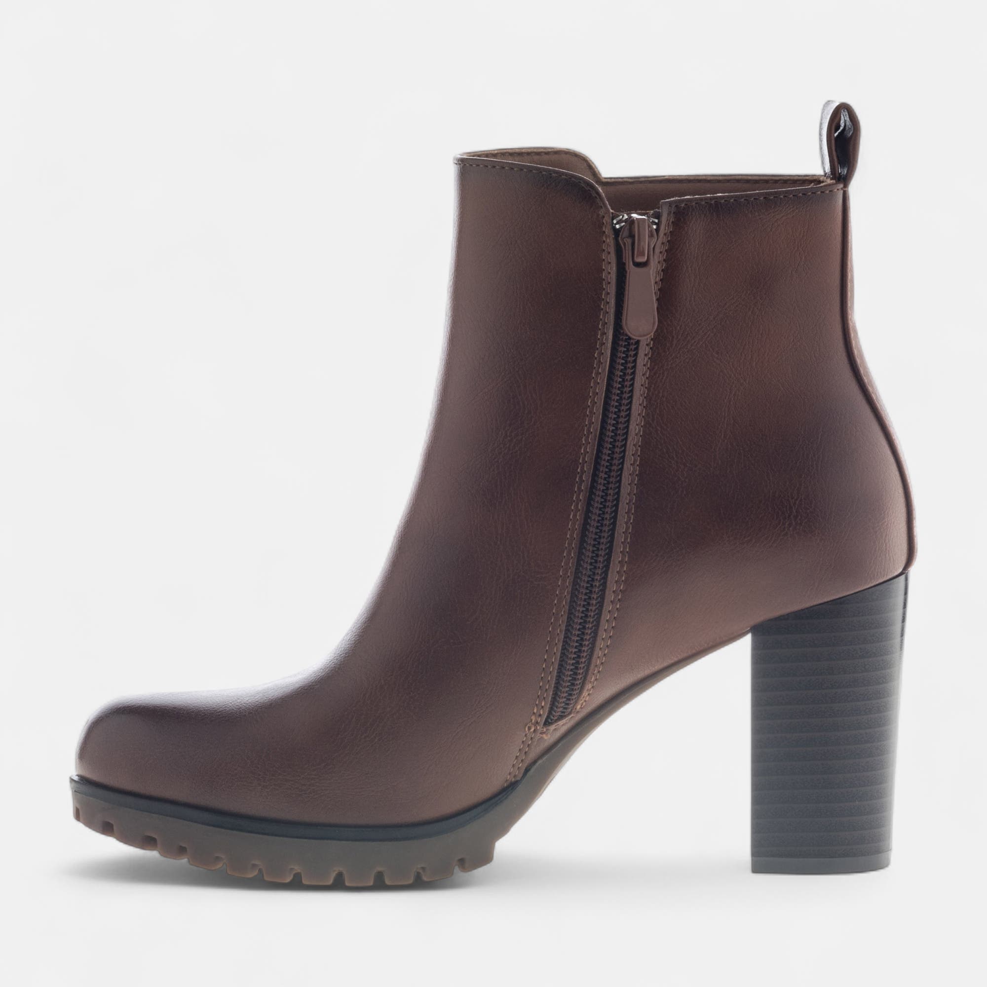 Boots à talon Femme cognac
