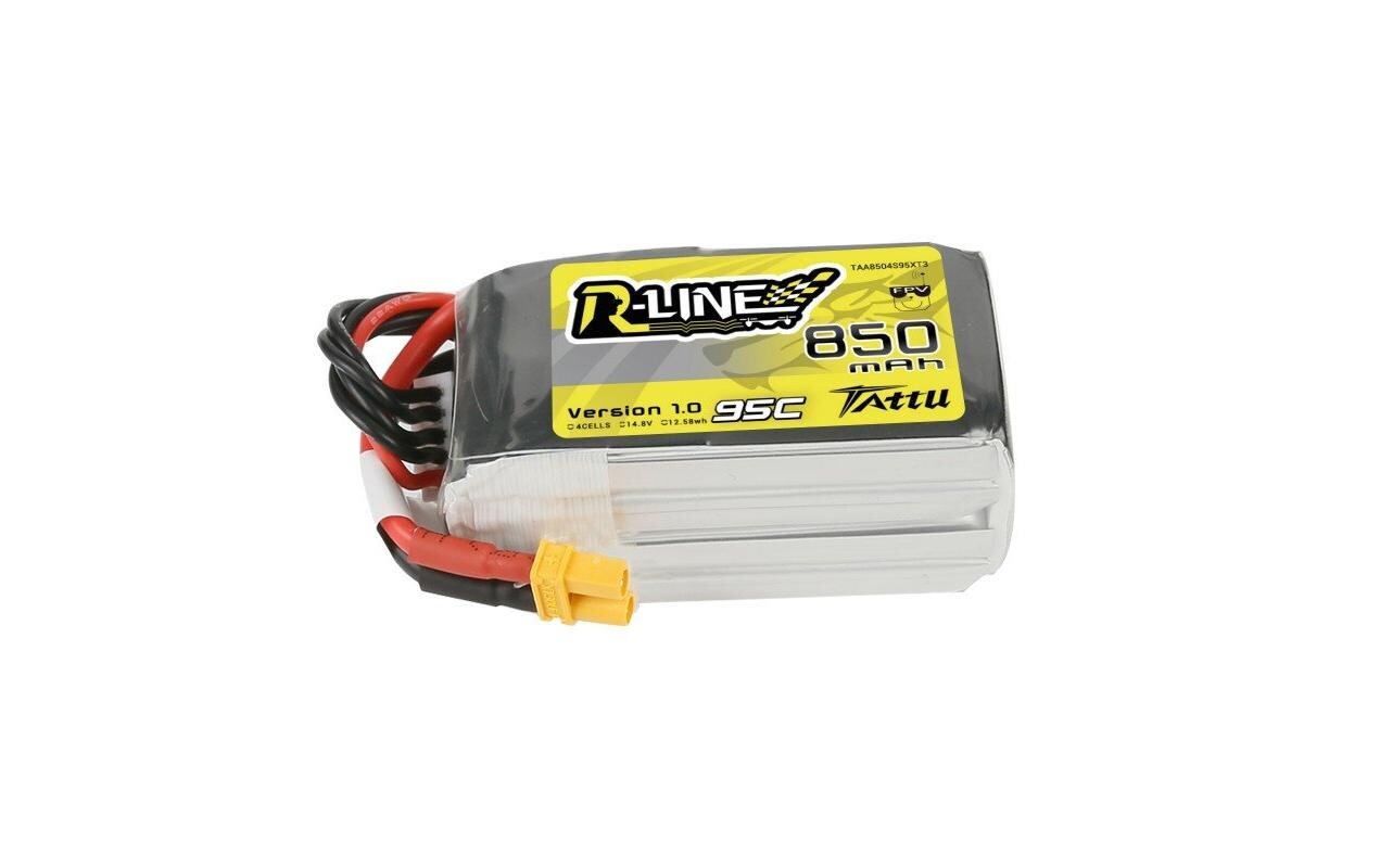 RC-Akku LiPo 850 mAh 14.8 V 95C R-Line4S LiPo Akku für Racecopter mit XT60 Stecker