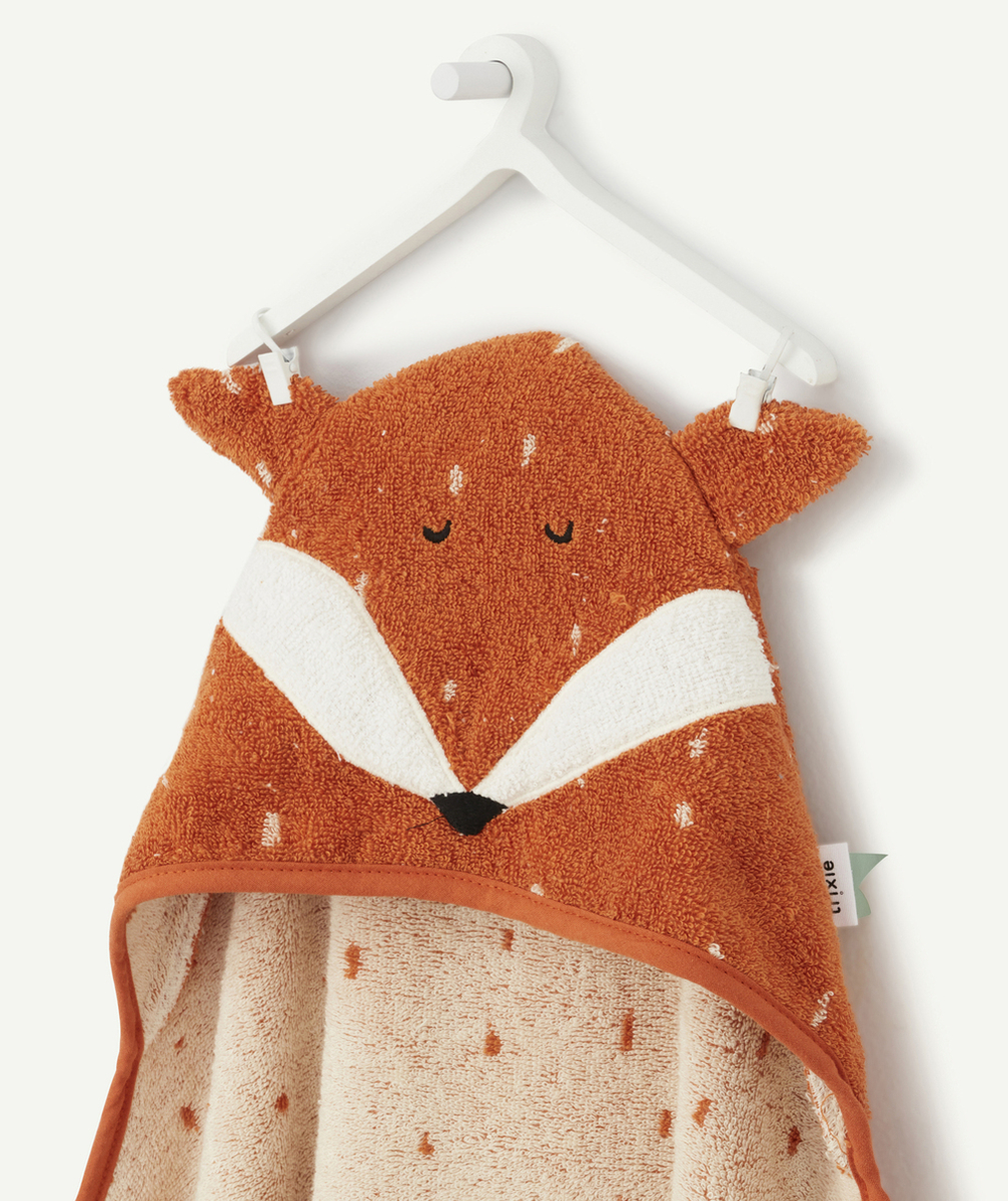 TRIXIECAPE DE BAIN CAMEL RENARD EN COTON BIO BÉBÉ