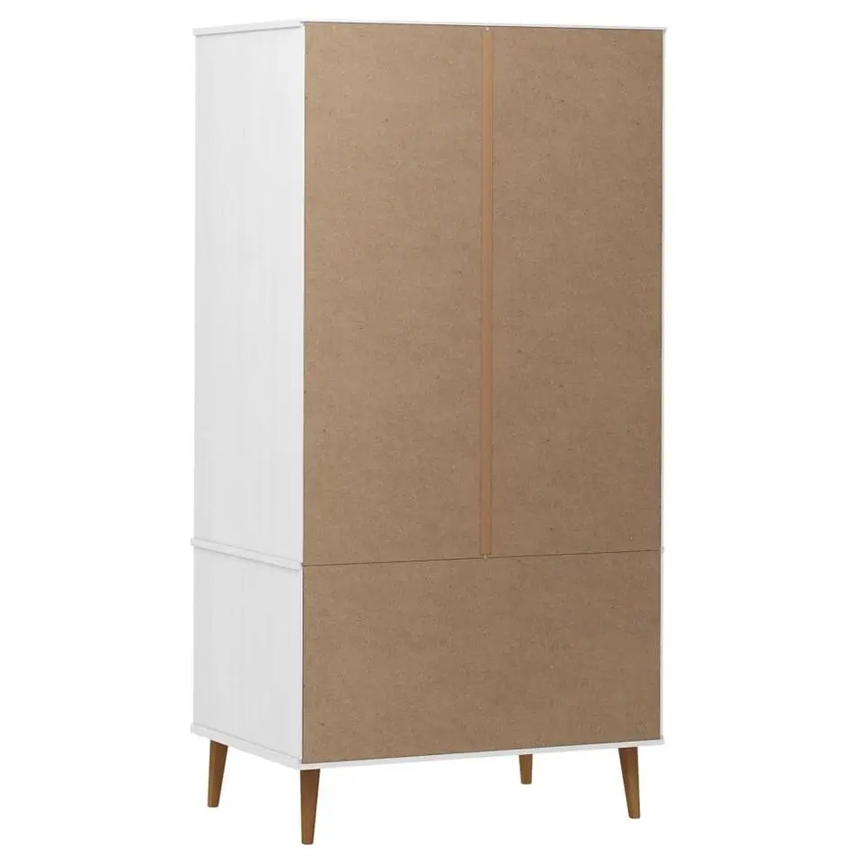 vidaXL - Kledingkast MOLDE met 2 lades - Grenenhout - Wit - 90x55x175 cm