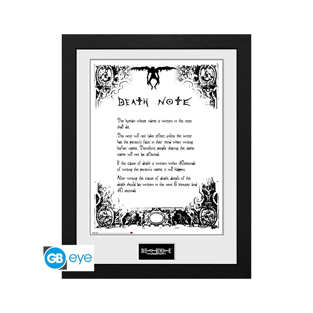 Death Note - Poster Encadré Règles