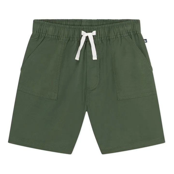 Petit Bateau Short Merlin Coton Lin | Vert kaki