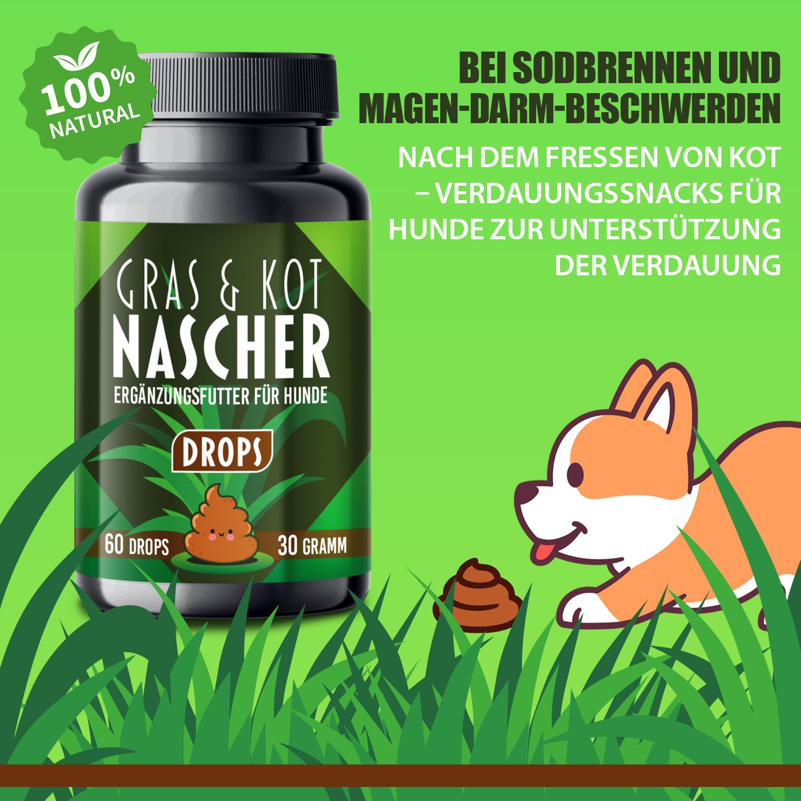 Saint Nutrition® | Gras und Kotfresser Leckerlis