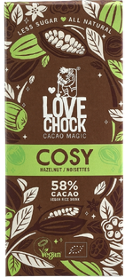 Lovechock Cosy Vegan Hazelnoot Chocolade Tablet 70GR