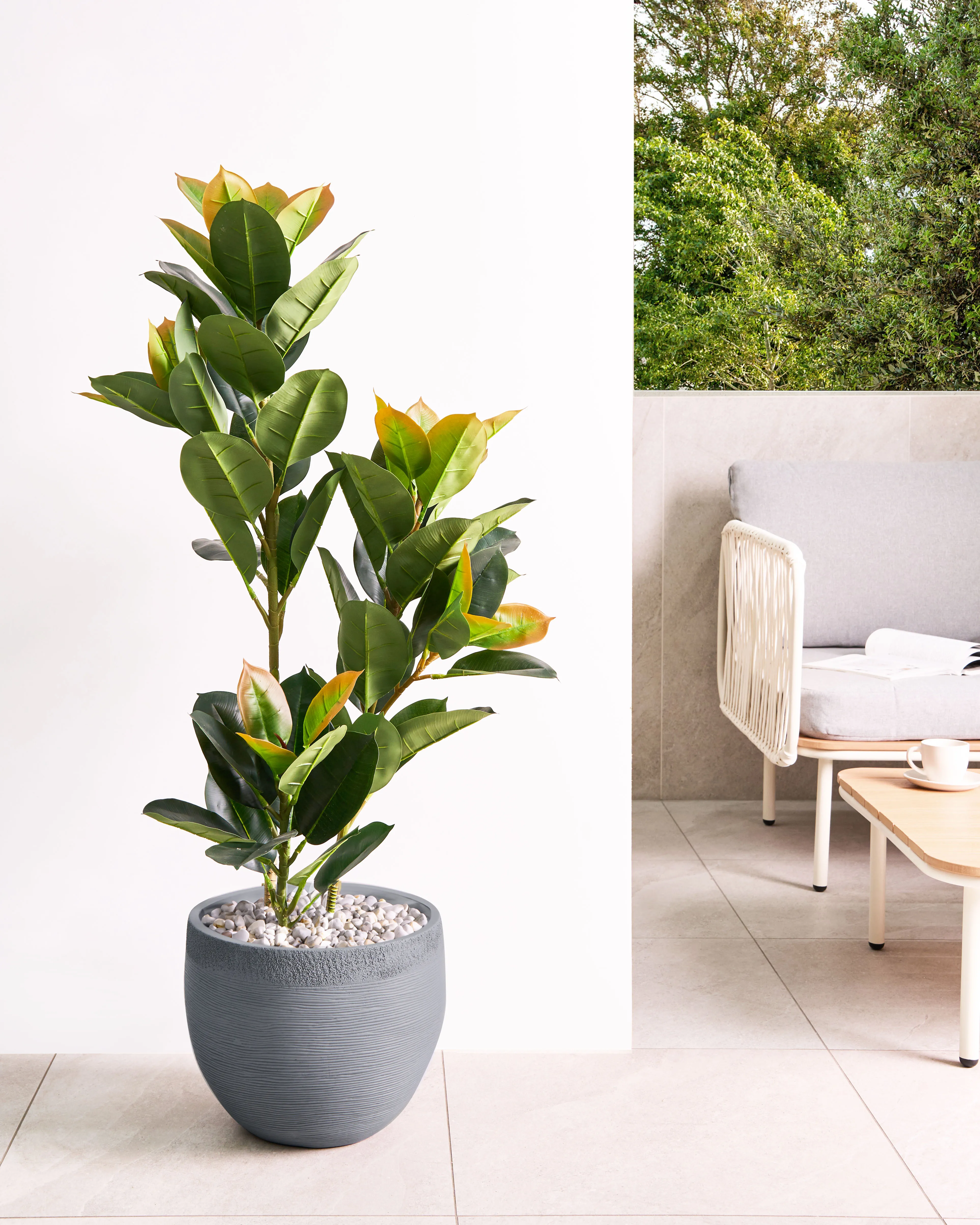 Bloempot ZAKROS 38 cm Grijs
