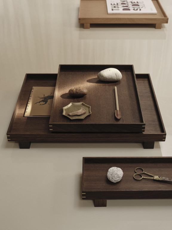 Ferm Living Bon Wooden dienblad x-small gerookt eiken