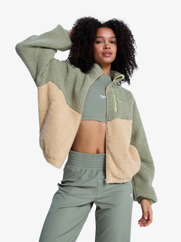 Boundless Spirit Veste sherpa Vert Femme