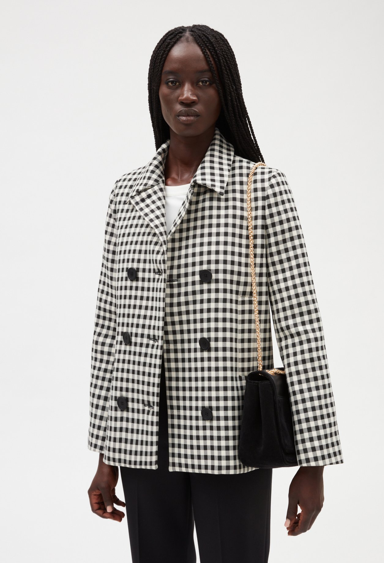 Manteau carreaux bicolore