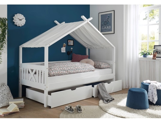 CONCEPT1 - Lit enfant Juletta 90x200cm blanc