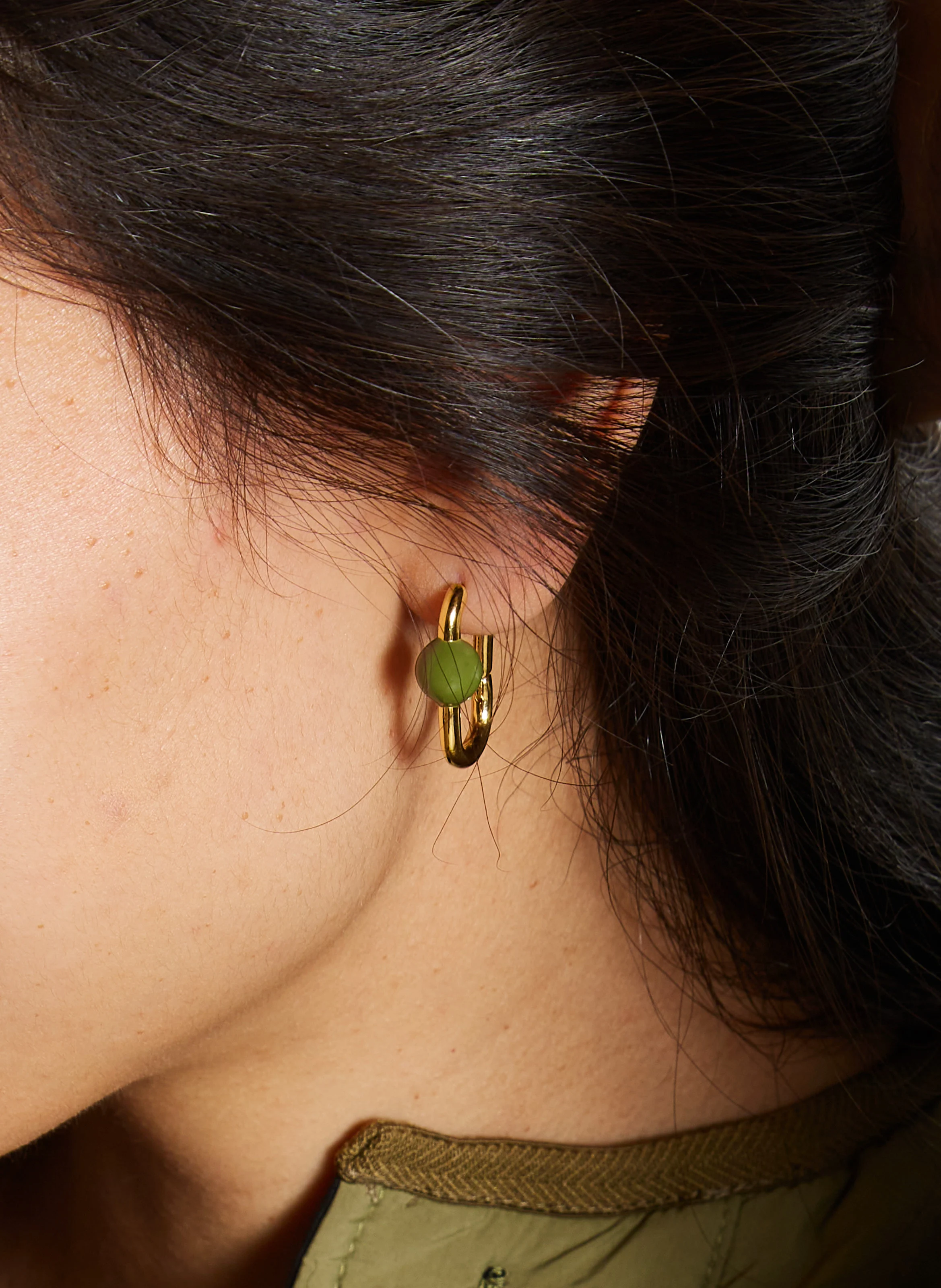 GEORGINA - Boucles d'oreilles rectangles à perles | Vert