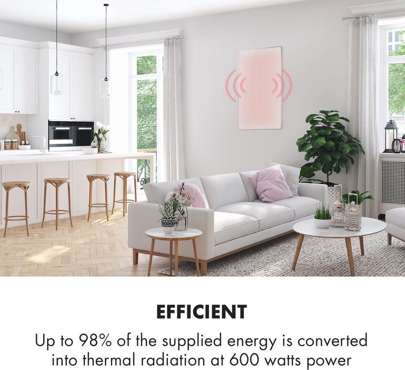 Klarstein - Wonderwall Air 60 - Infrarood Verwarming - Wit - 600 W - Wandmontage