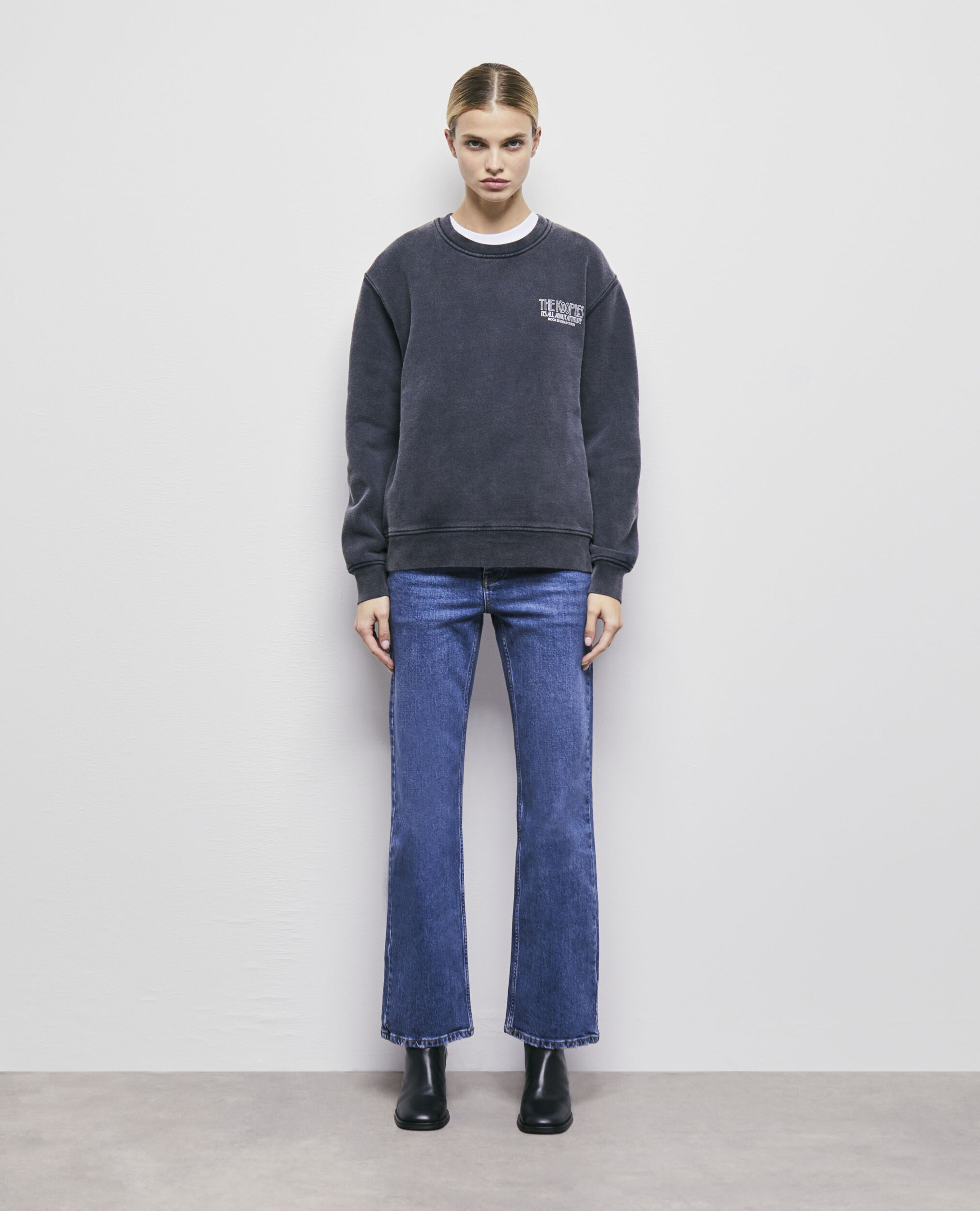 Sweatshirt sérigraphié skull noir