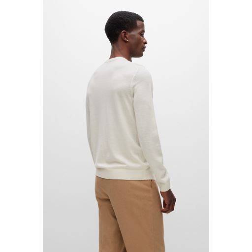 Boss Black Slim Fit Sweater, Open White, L